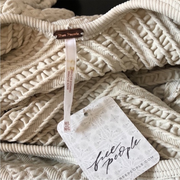 New‎ FREE PEOPLE Gabby Seamless Long Sleeve Midi Dress Wet Plaster Quilted M/L - Picture 14 of 15